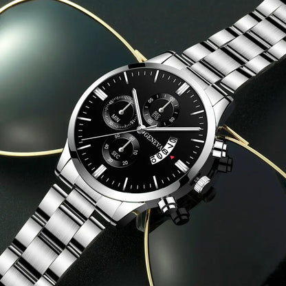 Luxury Silver Stainless Steel Quartz Watch